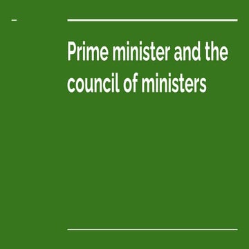 Prime minister and the council of ministers