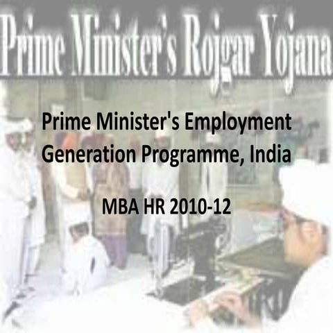 Prime minister's employment generation programme, india