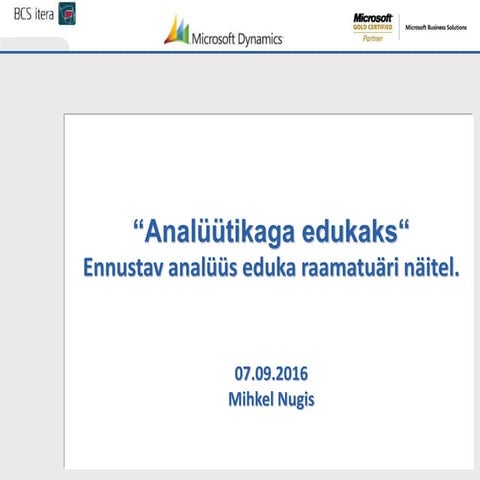 Primend Ärikonverents - Ennustav analüüs eduka raamatuäri näitel