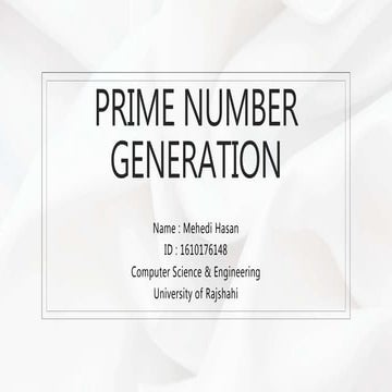 Prime number generation