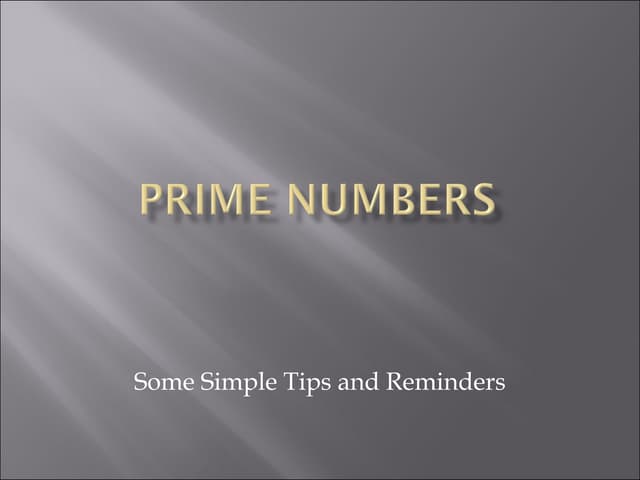 Prime numbers