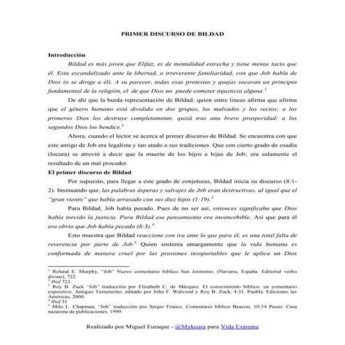 Primer discurso de Bildad | PDF