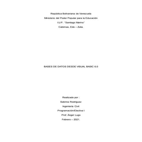 Bases de datos desde Visual Basic 6.0 