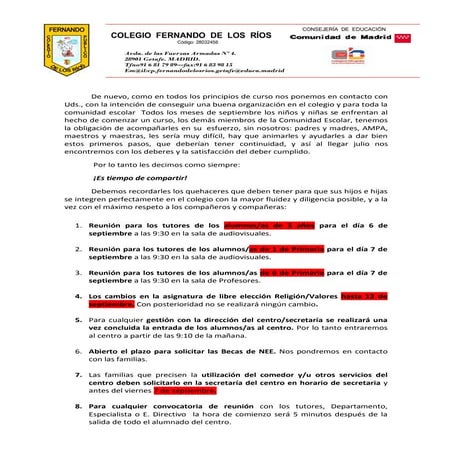 Primera  circular 2016/17