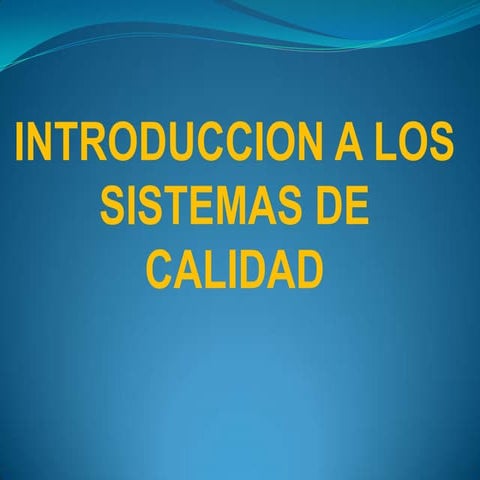 Primera clase sistemas de calidad