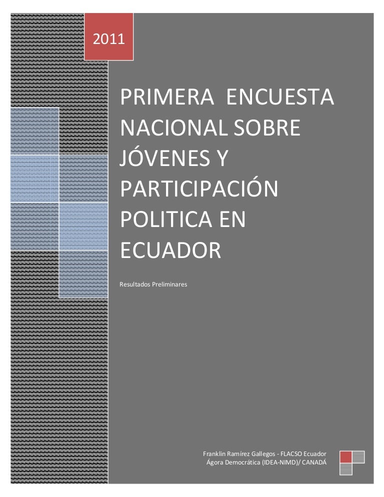 Primera Encuesta Nacional Sobre Jóvenes y Participación Política