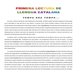 CATALÀ, PRIMER TEXT