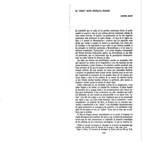 Primera lectura indio mito profecia prision  lourdes arizpe