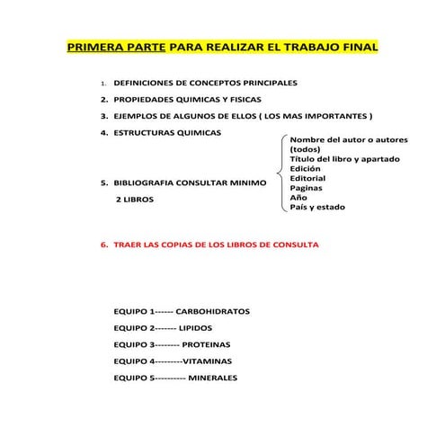 Primera parte para realizar el trabajo final