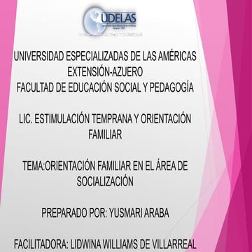 Orientación Familiar en la Área de Socialización 