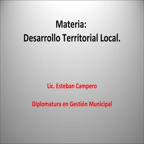 Primera Presentacion De Desarrollo Local