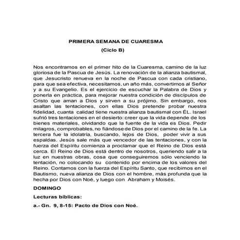 Primera Semana de  Cuaresma, Fr Julio César González Carretti OCD