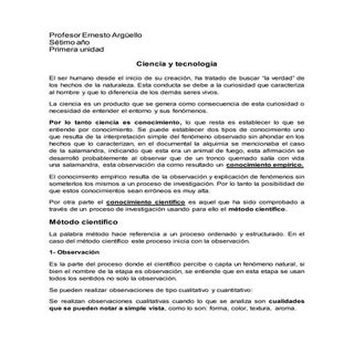 Primera unidad ciencia y tcnología
