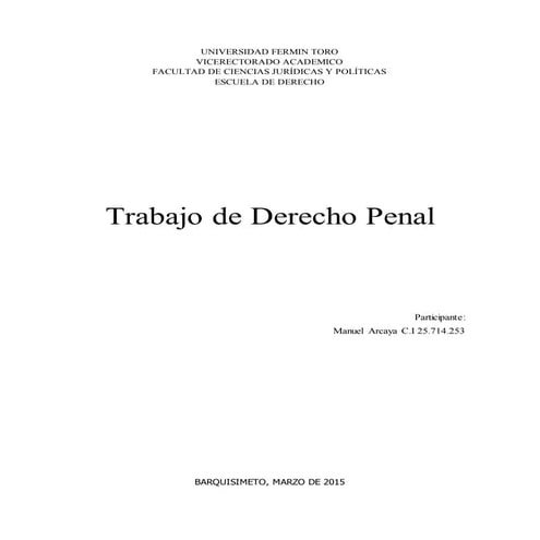Derecho Penal General