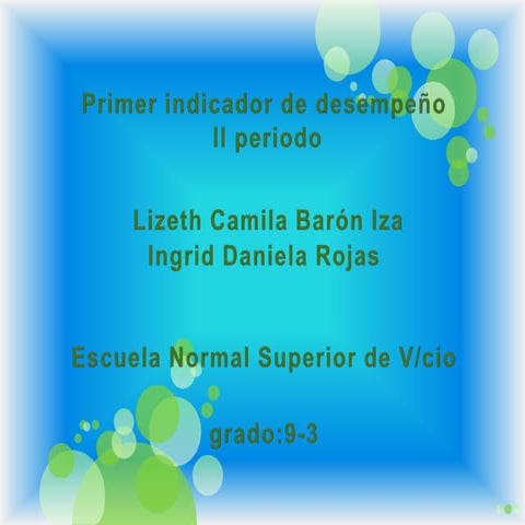 Primer indicador de desempeño