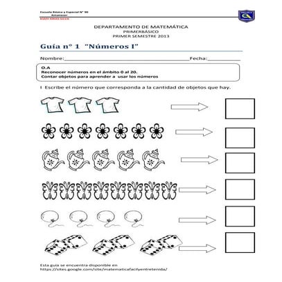 Primero guía n°1 números
