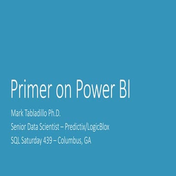 Primer on Power BI 20151003