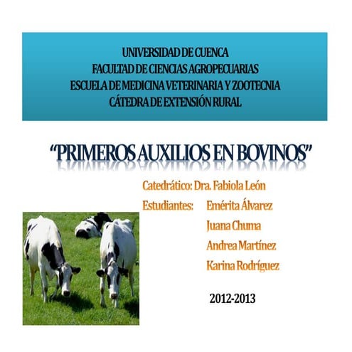 Primeros auxilios en bovinos ppt eerr