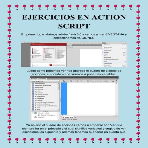 Primeros ejercicios en action script | DOCX