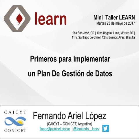 Primeros para implementar un plan de gestión de datos