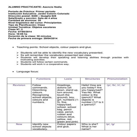 Primer periodo   planificacion 2 - nasencio