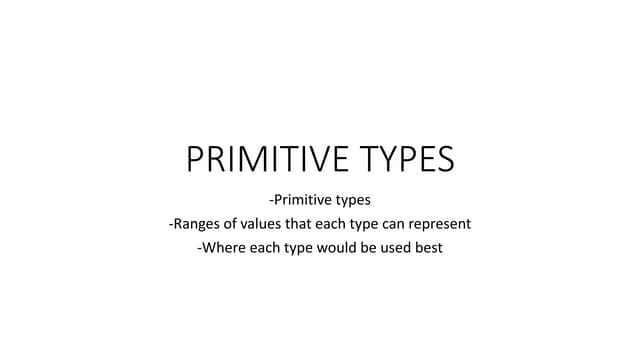 Primitive types