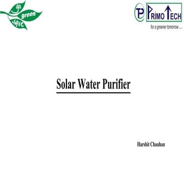 Primotech   solar water purifier