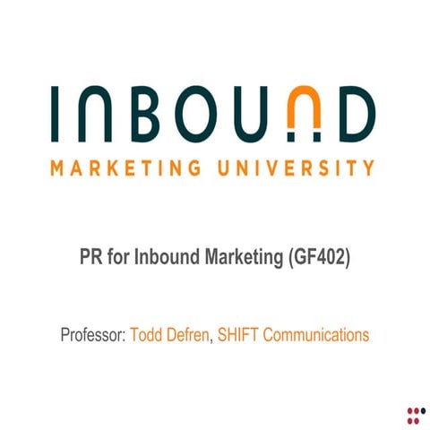 #12 IMU: PR for Inbound Marketing (GF402)