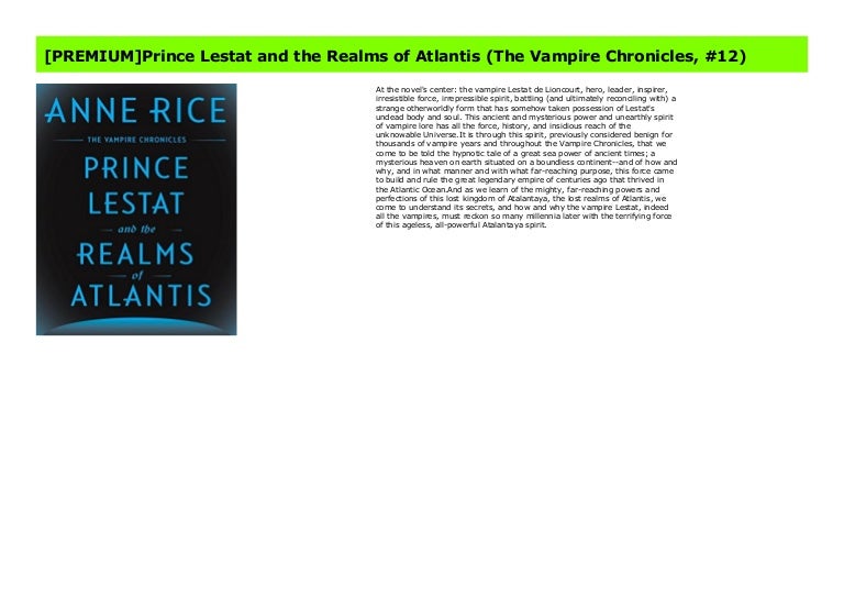 Prince Lestat And The Realms Of Atlantis PDF Free Download Prince Lestat And The Realms Of Atlantis PDF Free Download