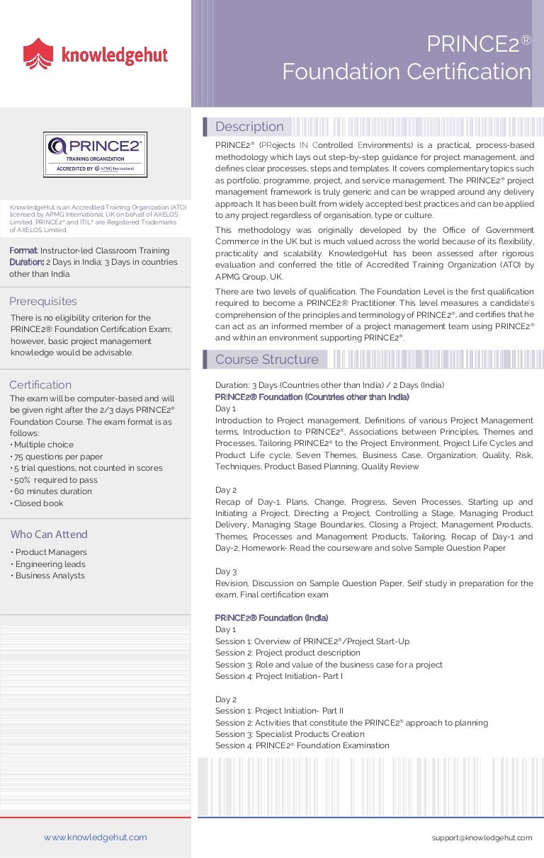 PRINCE2-Foundation Zertifizierungsprüfung
