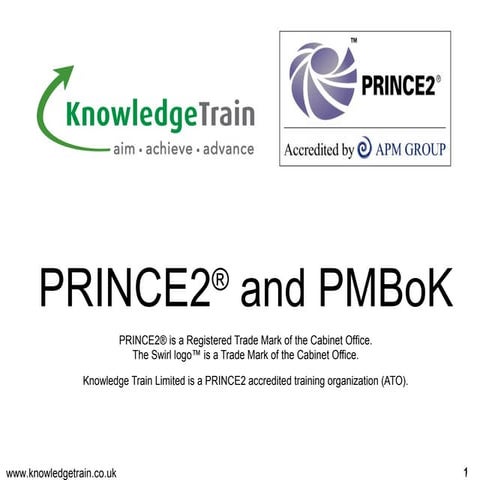 Comparing PRINCE2 and the PMBok
