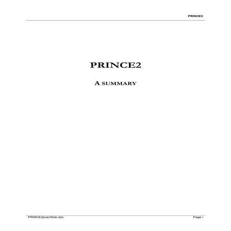 Prince2 practioner abstract