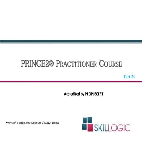 PRINCE2 Practitioner Course Training Part 23