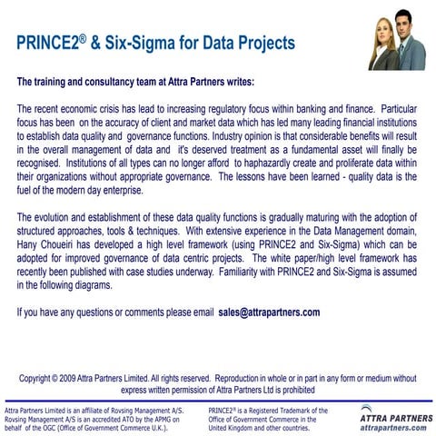 PRINCE2 and Six-Sigma