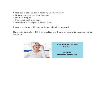 Princess cruise line history & overview- When the cruise line beg.docx
