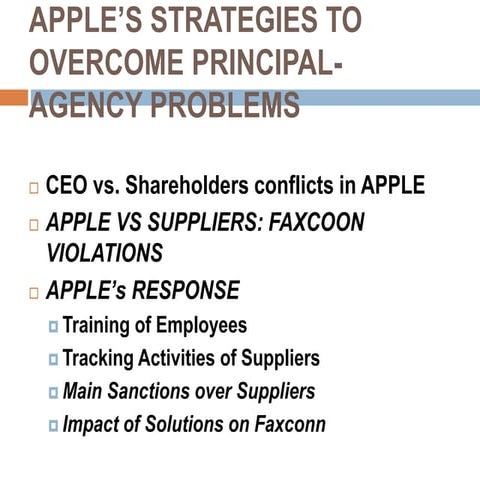 Principal agency problem apple