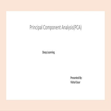 Principal Component Analysis(PCA) lecture