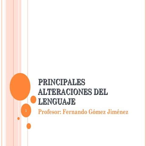 Unidad didáctica 1. PRINCIPALES ALTERACIONES DEL LENGUAJE