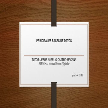 Principales bases de datos