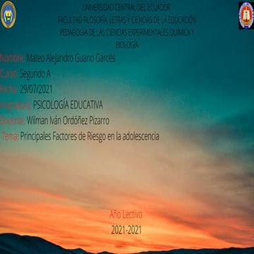 Principales factores de riesgo en la adolescencia 