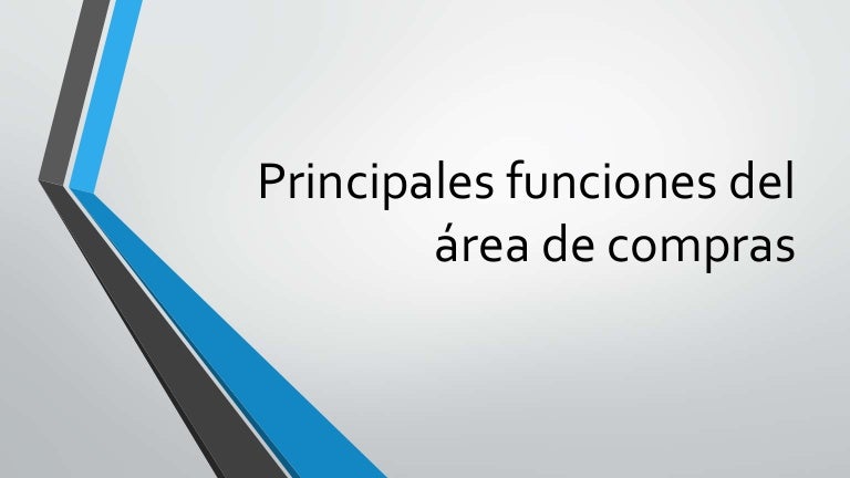 Principales funciones del área de compras