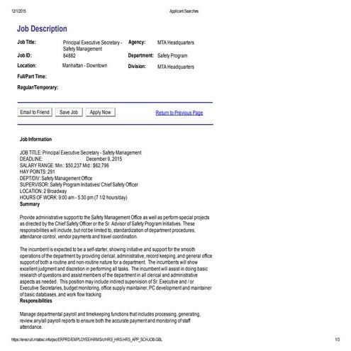 Job description secretary# | DOC
