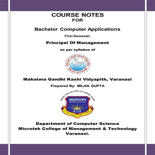 Principal of management vidyapith note