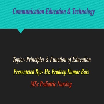 Principals and function of education