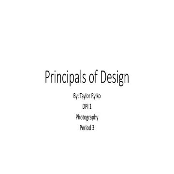 Principals of design
