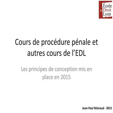 Principes cours EDL