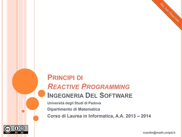 Reactive programming principles