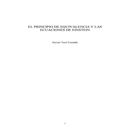 PRINCIPIO DE EQUIVALENCIA Y ECUACIONES DE EINSTEIN