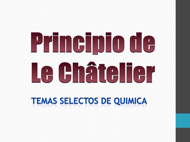 Principio de le châtelier