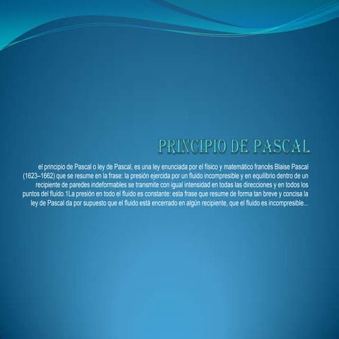 Principio de pascal | PPTX